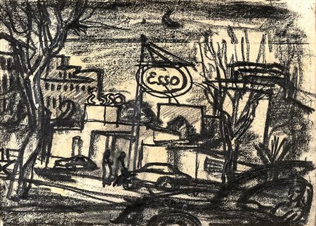 LUIGI BARTOLINI (Cupramontana 1892-Roma 1963) DISTRIBUTORE DI BENZINA ESSO...