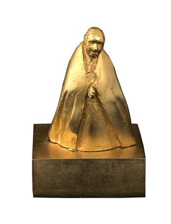 GIACOMO MANZÙ (Bergamo 1908-Roma 1991) CARDINALE IN PREGHIERA microfusione in...