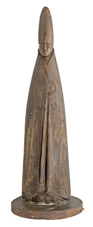 GIACOMO MANZÙ (Bergamo 1908-Roma 1991) CARDINALE IN PIEDI scultura in bronzo,...
