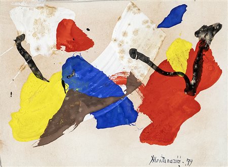 LUIGI MONTANARINI (Firenze 1906-Roma 1998) COMPOSIZIONE tempera su carta, cm...