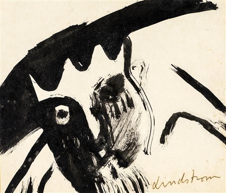 BENGT LINDSTROM (Storsjökappel 1925-Njurunda 2008) FIGURA tempera su...