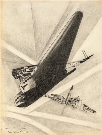 TATO (Bologna 1896-Roma 1974) NEI CIELI DI VENEZIA matita nera su carta, cm...