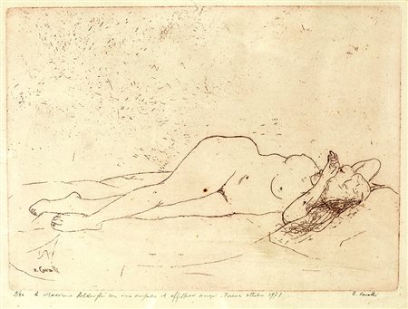 EMANUELE CAVALLI (Lucera 1904-Firenze 1981) NUDO DI DONNA incisione, 35x50...