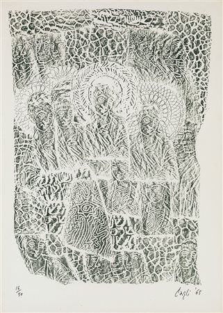 CORRADO CAGLI (Ancona 1910-Roma 1976) SENZA TITOLO litografia, cm 70x51....