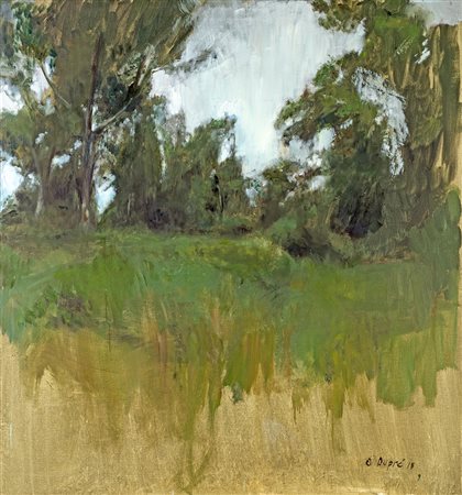 ALESSANDRO DUPRÈ (Latina 1987) PAESAGGIO olio su tela, cm 110x105. Firma in...