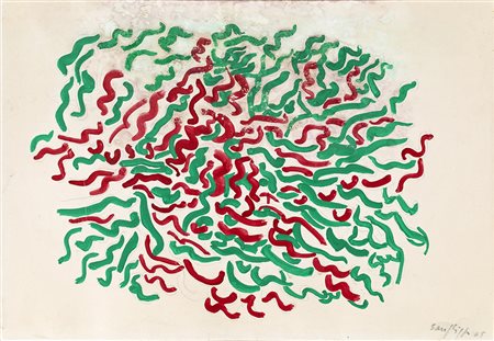 ANTONIO SANFILIPPO (Partanna 1923-Roma 1980) SENZA TITOLO tempera su carta,...