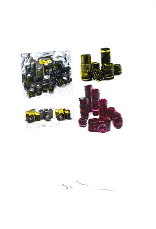 MARIO SCHIFANO (Homs 1934-Roma 1998) SENZA TITOLO tecnica misa su carta, cm...