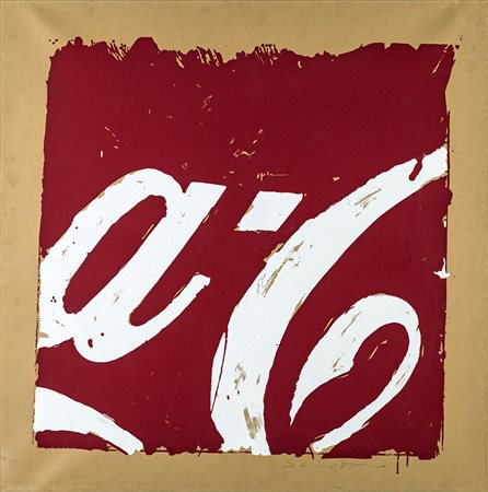 MARIO SCHIFANO (Homs 1934-Roma 1998) COCA-COLA serigrafia su carta intelata,...
