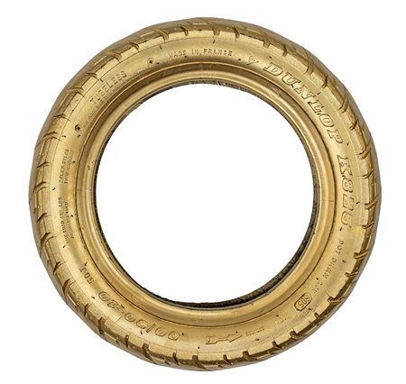 PAOLO CANEVARI (Roma 1963) RUOTA gomma dipinta, diametro cm 40. Firma e data...