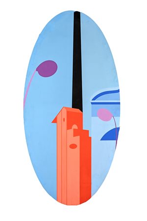 GIUSEPPE SALVATORI (Roma 1955) SENZA TITOLO olio su tela, cm 150x75. Sul...