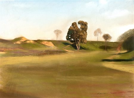 FRANCESCO PARISI (Roma 1972) PAESAGGIO CON ALBERO pastello su carta, cm...