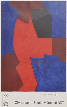 Serge Poliakoff (Moskau/Mosca 1900 – Paris/Parigi 1969) Composizione blu,...