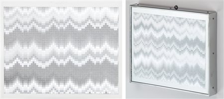 Heinz Mack (* Lollar 1931) Fieber-Relief, 1974;Alluminio, legno, cornice...