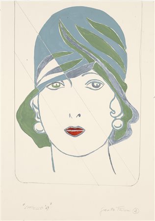 Giosetta Fioroni (Rom/Roma 1932) Cappello, 1969;Smalti su cartoncino, 100 x...
