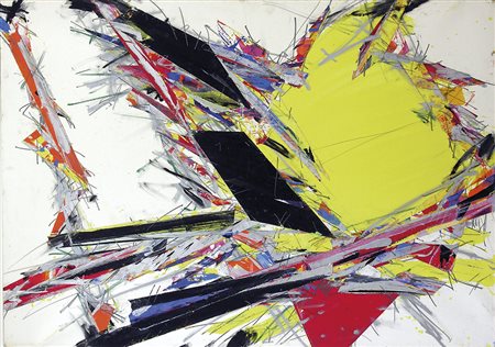 Sandro Martini Trascrizione bronceado; Tecnica mista su carta intelata, 99 x...