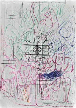 Hermann Nitsch (Wien/Vienna 1938) Disegno di architettura, 2009;Biro col. su...