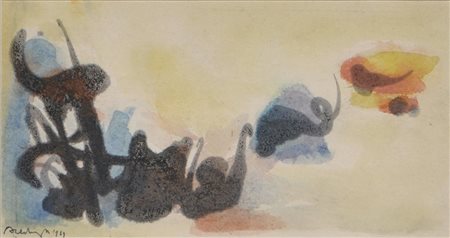 Abidin Elderoglu Senza titolo, 1969;Acquarello, 9,5 x 18 cm Firma e data