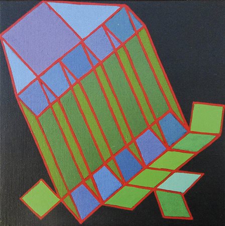 Achille Perilli (Rom/Roma 1927) Arca, 1984;Olio su tela, 20 x 20 cm Al retro...