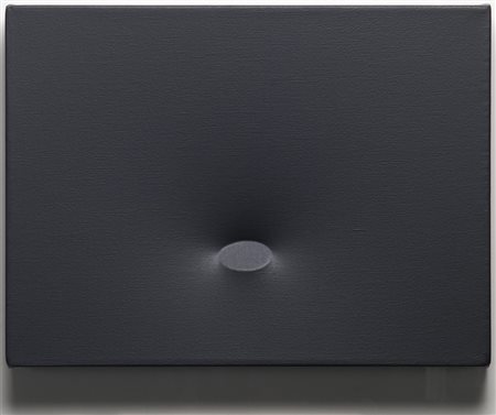 Turi Simeti (Alcamo 1929) Ovale nero, 1985;Acrilico su tela sagomata, 30 x 40...