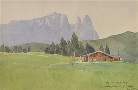 Rudolf Preuss (Wien/Vienna 1879 – Innsbruck 1961) Malga Heissbäck-Senne, Alpe...