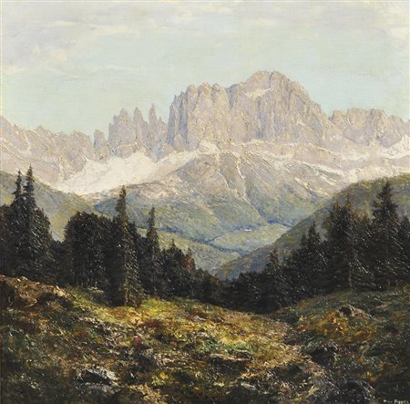 Otto Eduard Pippel Catinaccio;Olio su tela, 101 x 112 cm, in cornice Firma...