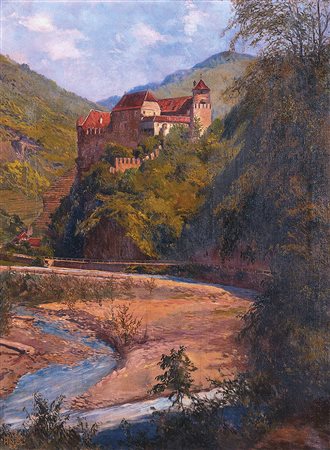 Walter Hinze (1875 – 1959) Castel Roncolo presso Bolzano;Olio su tela, 80 x...