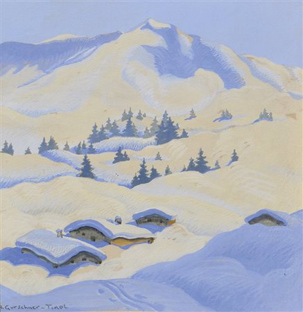 Herbert Gurschner (Bozen/Bolzano 1917 – 2005) Paesaggio invernale...