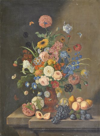 Johann Wink Umkreis, 1. H. 19. Jh. Natura morta con fiori;Olio su tela, 99,5...
