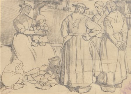 Albert Stolz (Bozen/Bolzano 1875 – 1947) Gruppo di contadine con...