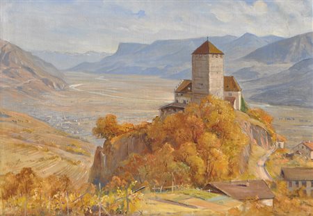 Albert Stolz (Bozen/Bolzano 1875 – 1947) Castel Tirolo con la Val...