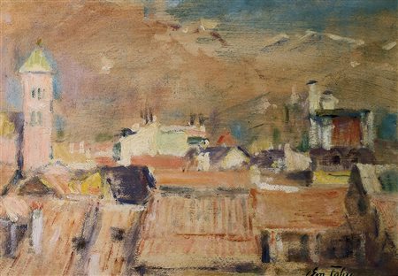 Emanuel Fohn (Klagenfurt 1881 – Bozen/Bolzano 1966) Vista dallo studio a...