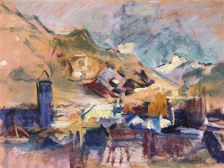 Emanuel Fohn (Klagenfurt 1881 – Bozen/Bolzano 1966) Vista sui tetti di...