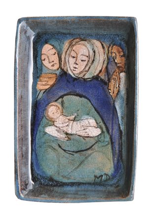 Maria Delago Natività, 1965;Ceramica smaltata, 29 x 20 cm Firma e data