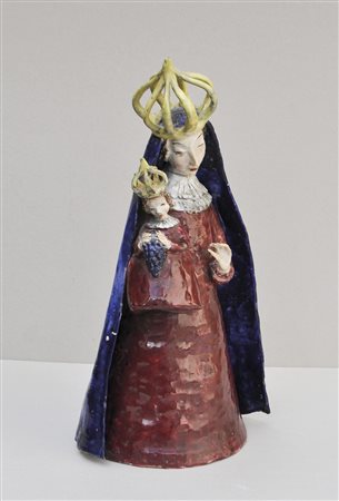 Fini Platzer (Innsbruck 1913 – Thaur 1990) Madonna con bambino;Ceramica...