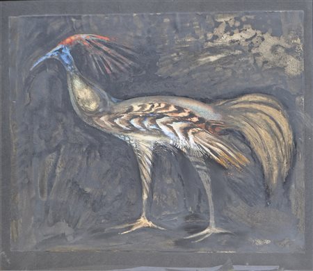 Willy Valier (Bozen/Bolzano 1920 – Senigallia 1968) Pavone;Tecnica mista su...