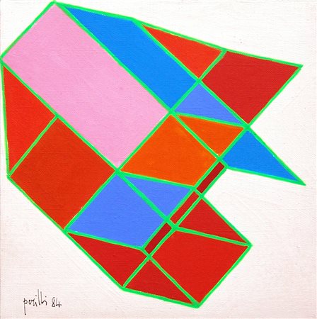 Achille Perilli 1927, Roma (Rm) - [Italia] Siecle tecnica mista su tela 20x20...