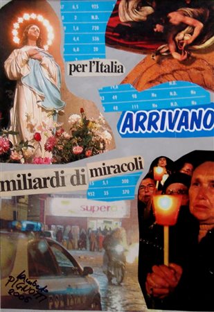 Lamberto Pignotti 1926, Firenze (Fi) - [Italia] Miracoli collage su carta...