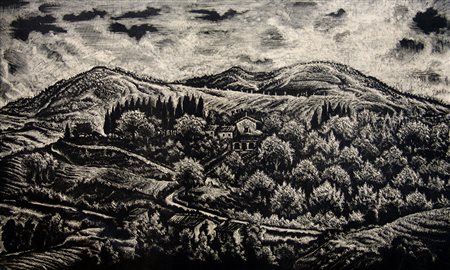 Umberto Franci (Urbino, 1909 – Urbino, 2012) senza titolo xilografia 50x70 cm...