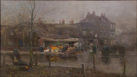 Georges Charles Haité (1855-1924) Un mercato di frutta in Inghilterra, 1897...