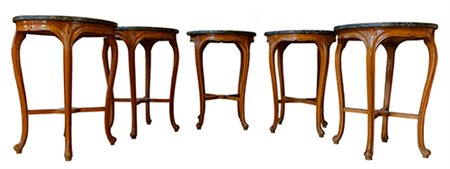 Manifattura Ducrot, su disegno di Ernesto Basile (1857-1932) 6 tavolini tondi...