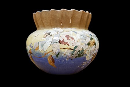 Ceramiche Florio, fine del XIX - inizio del XX secolo Cachet-pot con decori...