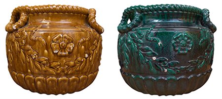 Ceramiche Florio, fine del XIX - inizio del XX secolo Due cachet-pot con...