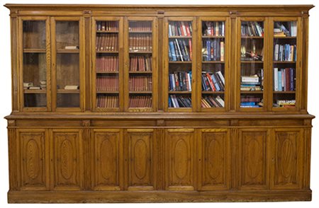 Manifattura siciliana (?), fine del XIX secolo Grande libreria a doppio corpo...