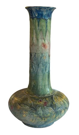 Galileo Chini (1873-1956), ambito di Vaso in maiolica decorato a mano con...