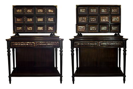 Manifattura meridionale (?), ultimo quarto del XIX secolo Due cabinet...
