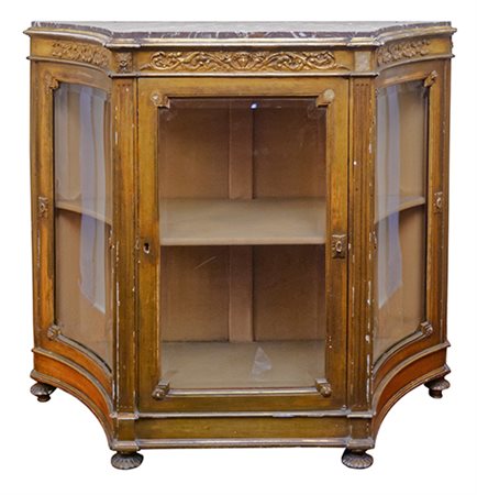 Manifattura siciliana, fine del XIX - inizi del XX secolo Vetrinetta Legno...