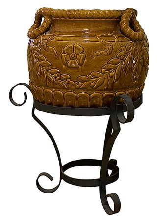 Manifattura siciliana, metà del XX secolo Coppia di fioriere Porcellana...