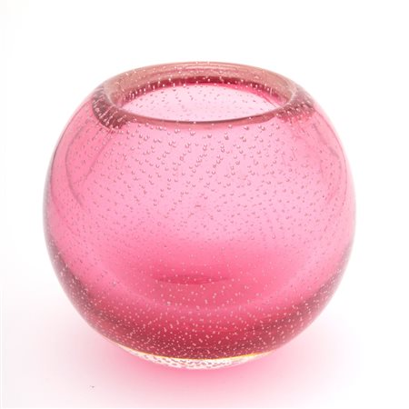 POLI FLAVIO (1900 - 1984) Vaso a boccia. . Cm 14,00 x 13,00. Vetro sommerso...