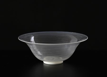 VENINI Ciotola. -. Cm 15,00 x 5,00 x 15,00. Vetro trasparente con decoro in...