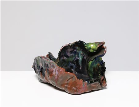 MELOTTI FAUSTO (1901 - 1986) Ciotola a cartoccio. -. Cm 18,00 x 9,00 x 12,50....